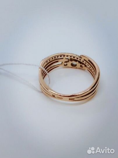 Золотое кольцо с фианитом 19р