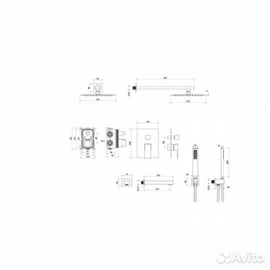 Душ. комплект 4в1 aquatek либра, хром AQ1673CR