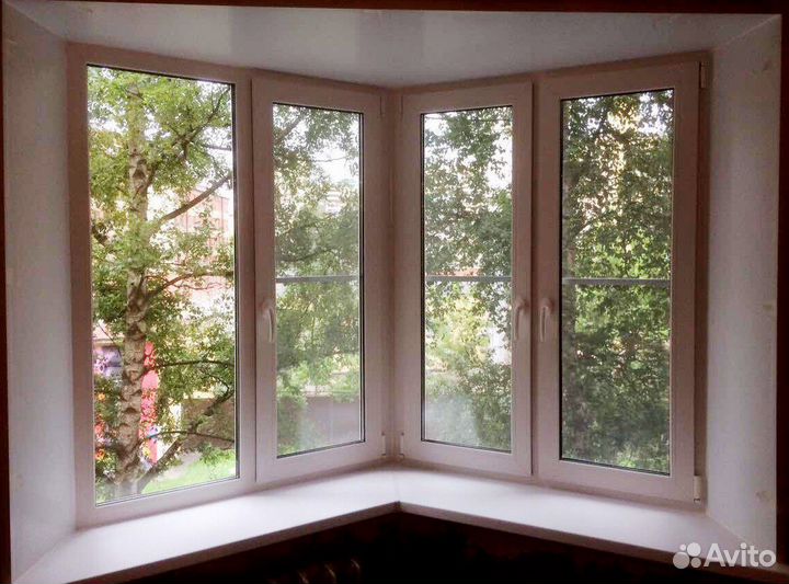 Окно угловое 4 створки пвх