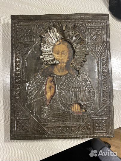 Антикварная икона Иисус Христос