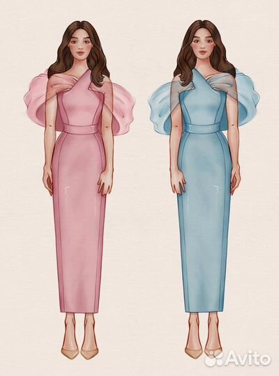 Иллюстрвция по фото одежда портрет персонаж кукла