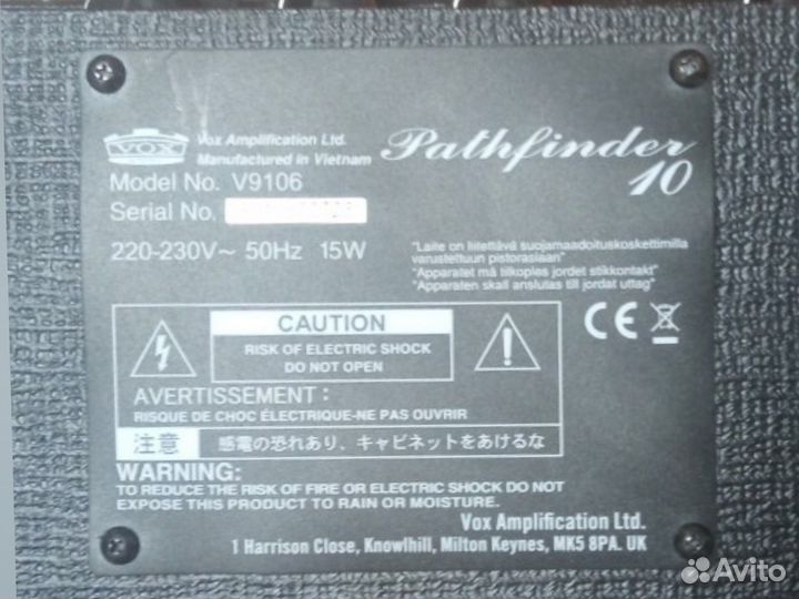 Комбоусилитель vox pathfinder 10