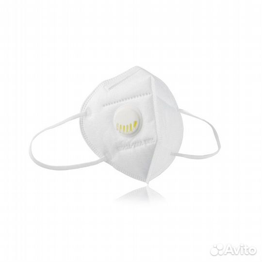Маска респираторная 6-ти слойная с клапаном (Белый