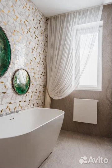 Штора из белой вуали 600х320