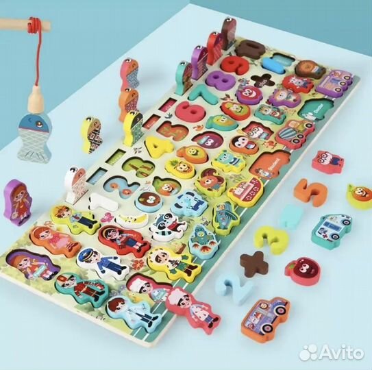 Деревянный сортер с магнитной рыбалкой