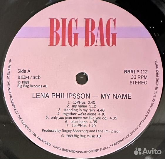Lena Philipsson–My Name (Швеция 1989г.)