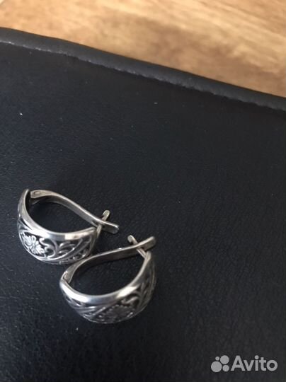 Серьги серебро СССР 875 проба