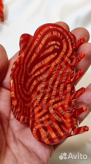 Заколка для волос краб огонь