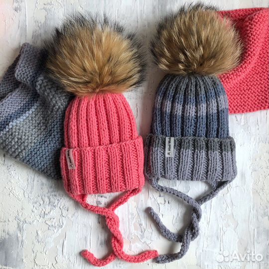 Шапка вязаная ручная работа