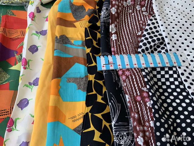 Крепдешин СССР. Красная роза