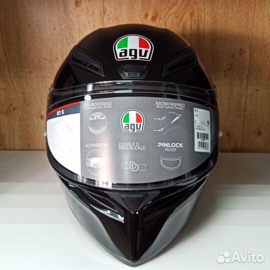 Мотошлем AGV K-1 E2206 Черный глянцевый