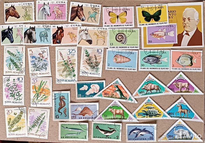 Марки флора и фауна гашёные