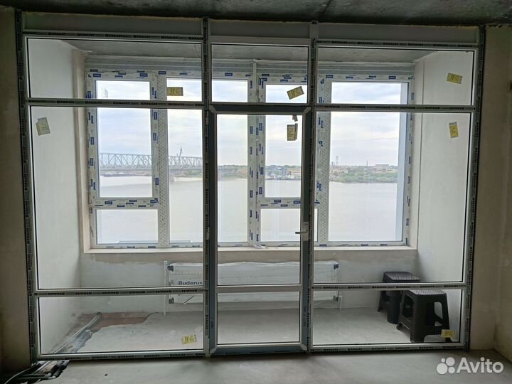 Стеклянная перегородка, алюминиевый профиль