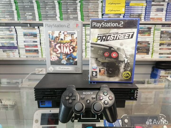 Playstation 2 Fat + Sims и NFS Pro Street
