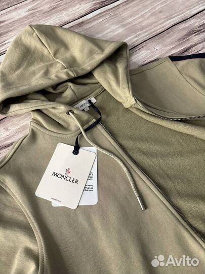 Зип худи Moncler бежевый мужской