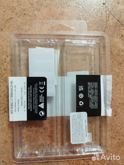 Озу kingston fury ddr4 16gb (2x8) 3600Мгц