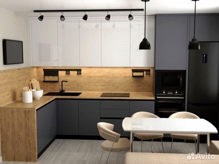 Кухонный гарнитур угловой в потолок на заказ