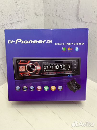 Автомагнитола 1 din deh-mp7850 с блютуз