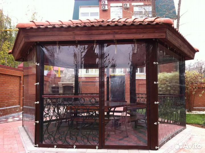 Шторы для беседок и веранд из прозрачного пвх