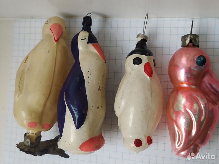 Елочные игрушки СССР птицы