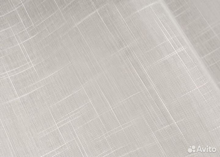 Тюль белый под лён, белый, с утяжелителем