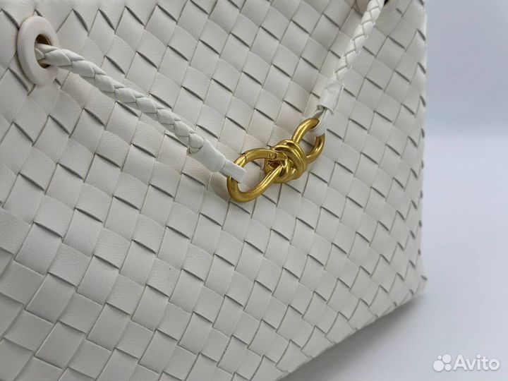 Сумка женская белая Bottega Veneta новая *Lux gold