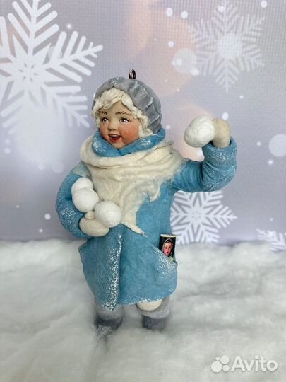 Ватная елочная игрушка