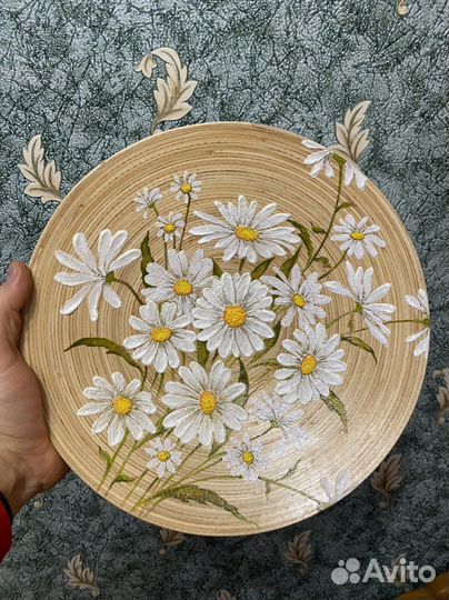 Тарелка на стену, ручная роспись