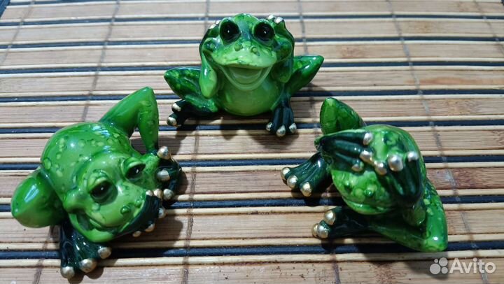 Керамические статуэтки 3 лягушки