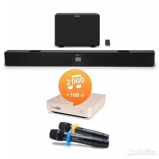 Караоке комплект EvoBox+EvoSound Bar+Микрофоны SE