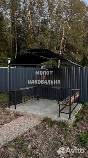 Мангал с печью под казан