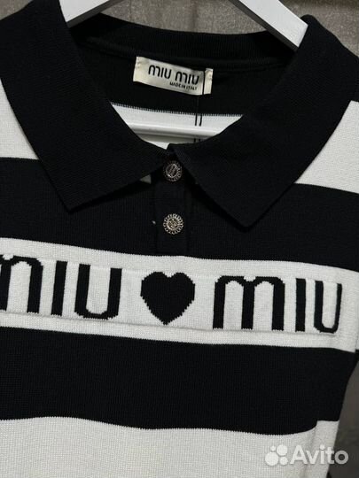 Поло в полоску Miu Miu