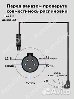 Дополнител. камера для видеорегистратора jack 2.5