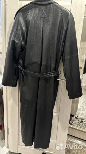 Кожаный плащ мужской