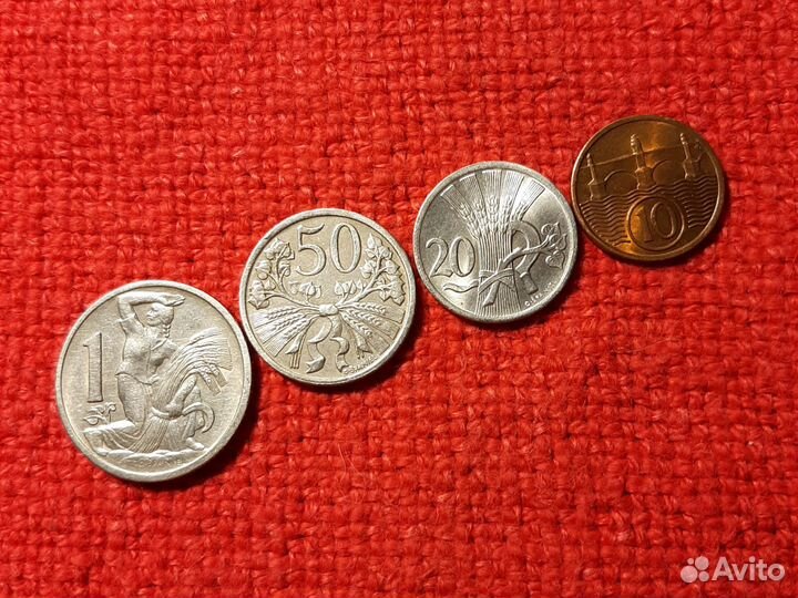 Чехословакия /монеты 4шт.1920е годы набор/XF