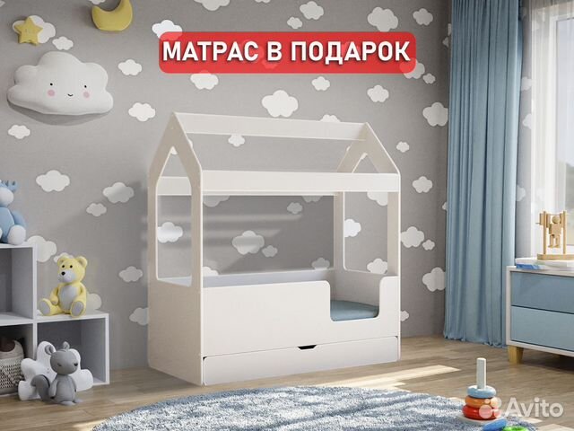 Кровать домик с матрасом