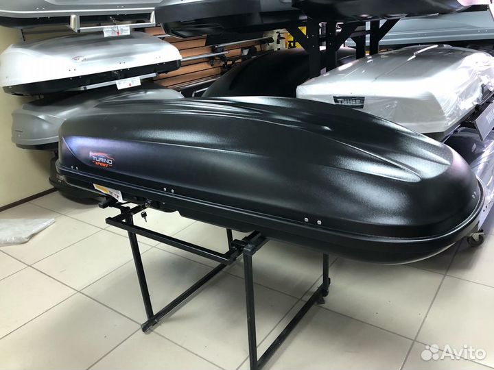 Автобокс багажник на крышу Chevrolet Orlando черны