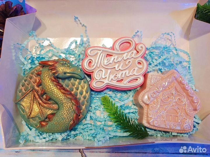 Новогодний набор мыла ручной работы. Дракон