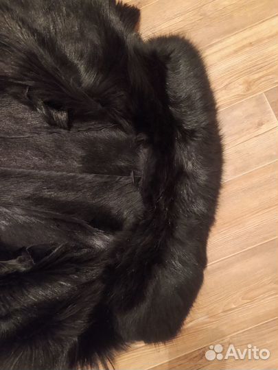 Дублёнка глубокого чёрного цвета Vito ponti