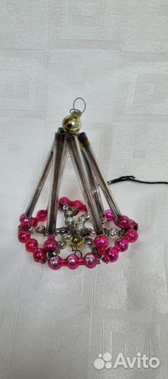 Ёлочная игрушка СССР. Стеклярус. Подвеска. № 2