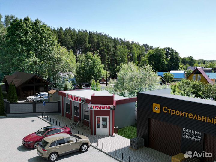 Продуктовый магазин, строительный рынок