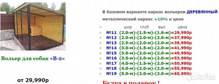 Вольер для собак уличный № 6521