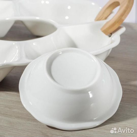 Менажница керамическая 4 секции 'Эстет', 34x30x5 с