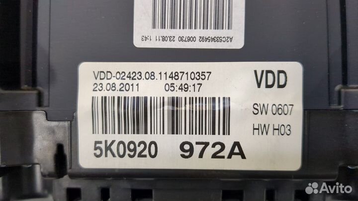 Щиток приборов Volkswagen Golf 6, 2011