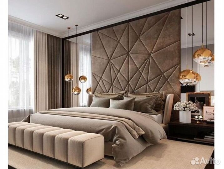 Мягкие стеновые панели для кровати