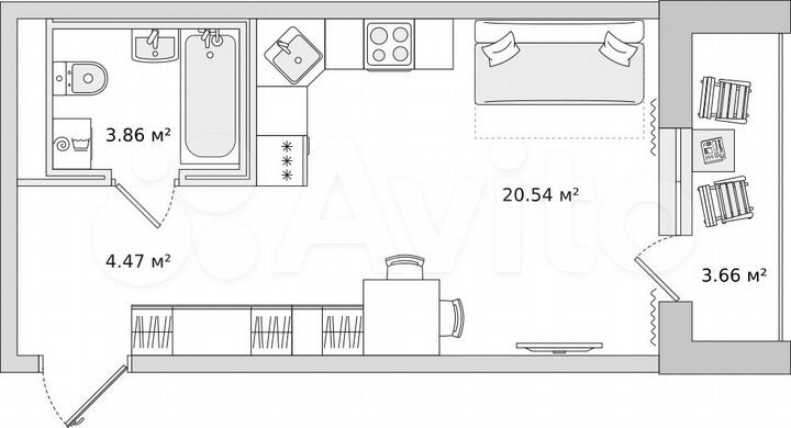 Квартира-студия, 29 м², 16/21 эт.