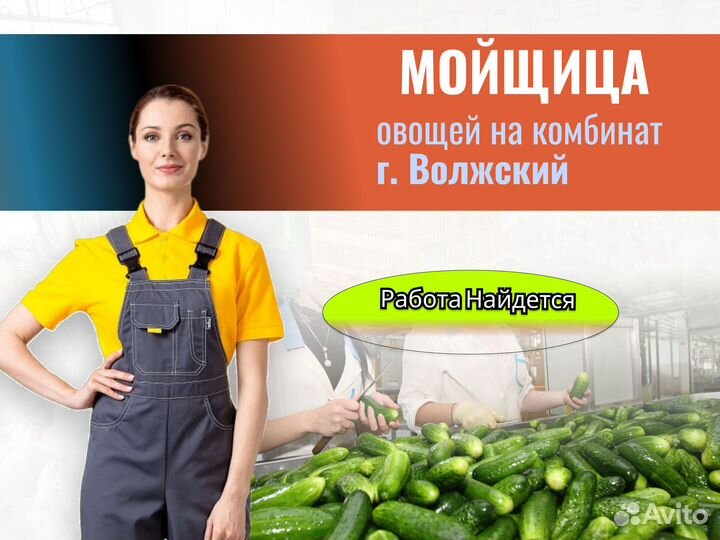 Мойщица упаковщица овощей (г.Волжский)