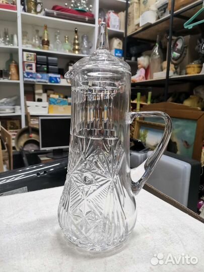 Кувшин хрустальный с крышкой 31 см (Ч)