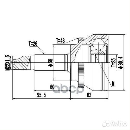 Шрус наружный перед прав/лев Z87005R Zikmar