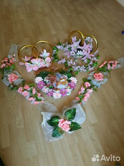 Свадебные украшения на машину